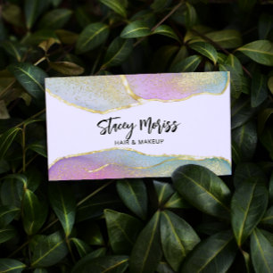 Chic Modern Bright Trendy Gold Colourful QR Code B Business Card