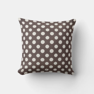 Chic Modern Brown White Polka Dot Pattern Cushion