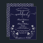 Chic Modern Budget Floral White Wedding Invitation<br><div class="desc">Chic Modern Budget Floral White Wedding Invitation. Simple and modern to be completed with your details easily and quickly. Check my shop to see the entire suite for this design.</div>