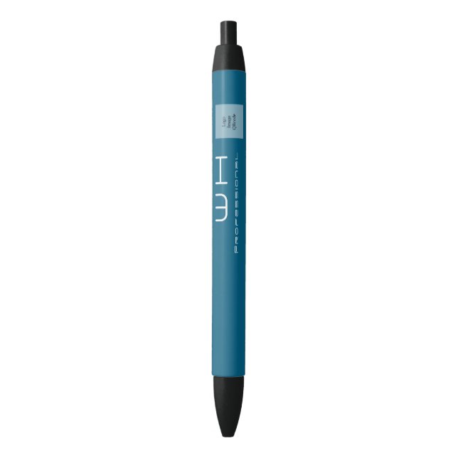 Chic Modern Business Blue Black Ink Pen (Front Vertical)