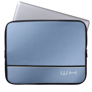 Chic Modern Business Blue Laptop Sleeve