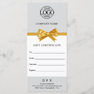 Chic Modern Business Gift Certificate with Logo