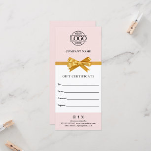 Chic Modern Business Gift Certificate with Logo