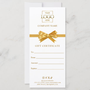 Chic Modern Business Gift Certificate with Logo