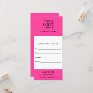 Chic Modern Business Gift Certificate with Logo