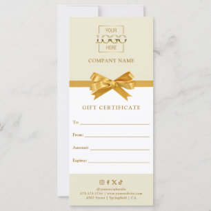 Chic Modern Business Gift Certificate with Logo