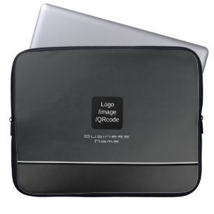 Chic Modern Business Logo Black Laptop Sleeve