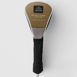 Chic Modern Business Logo Brown Grey Golf Head Cover