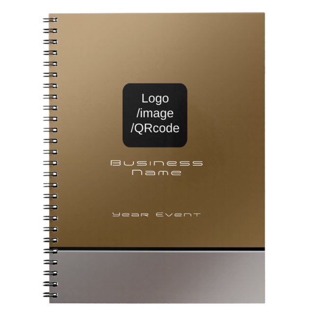 Chic Modern Business Logo Brown Notebook (Front)