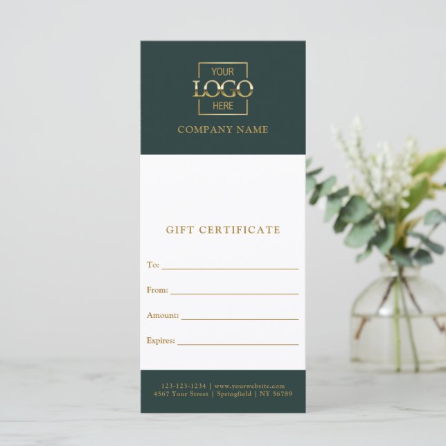 Chic Modern Business Personalised Gift Certificate (Standing Front)