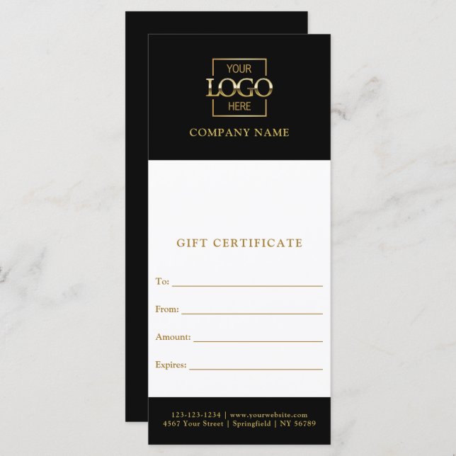 Chic Modern Business Personalised Gift Certificate (Front/Back)