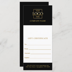 Chic Modern Business Personalized Gift Certificate