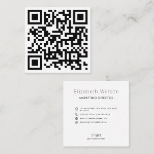 Chic Modern Business QR Code Square Business Card