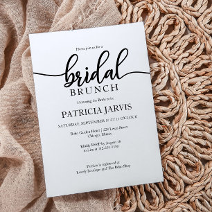 Chic Modern Calligraphy Bridal Brunch Invitation