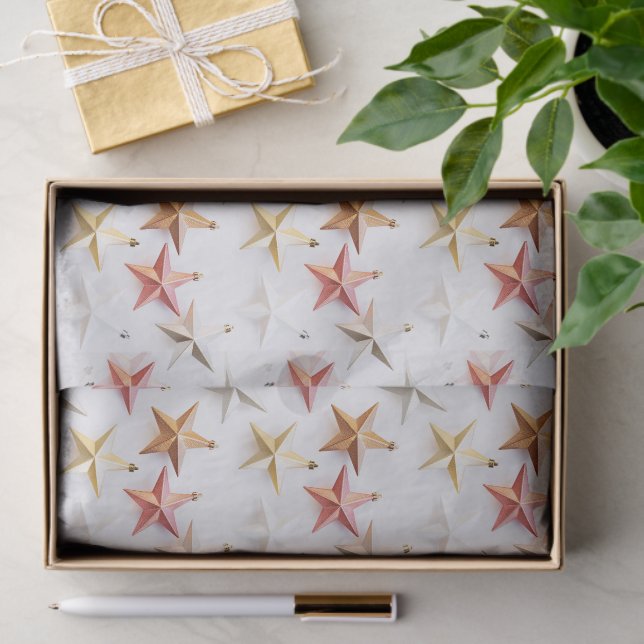 Chic Modern Christmas Star Ornaments Tissue Paper (Gift)