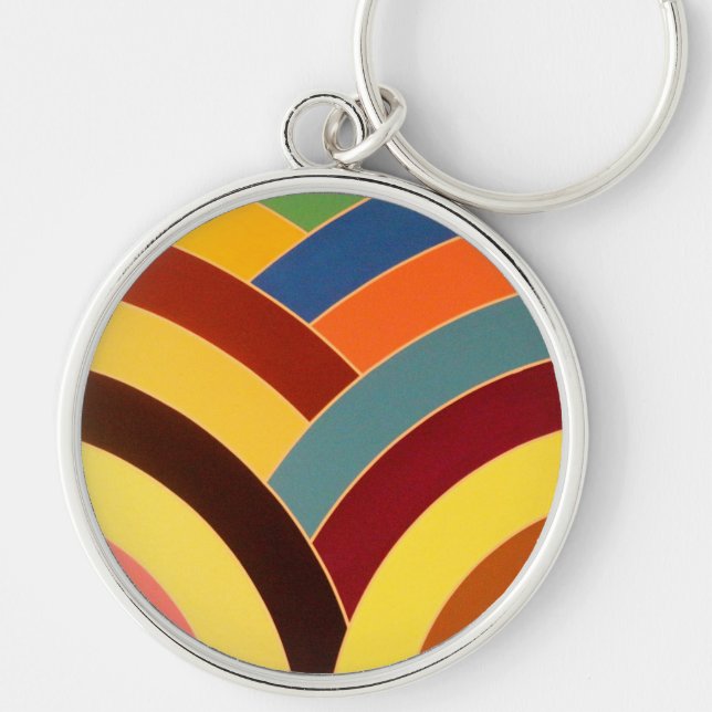 chic modern curved chevron key ring (Front)