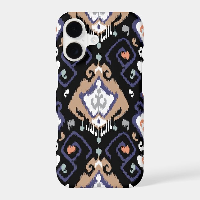 Chic modern dark ikat tribal pattern (Back)