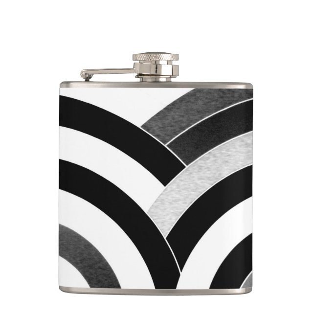 chic modern elegant chevron hip flask (Front)