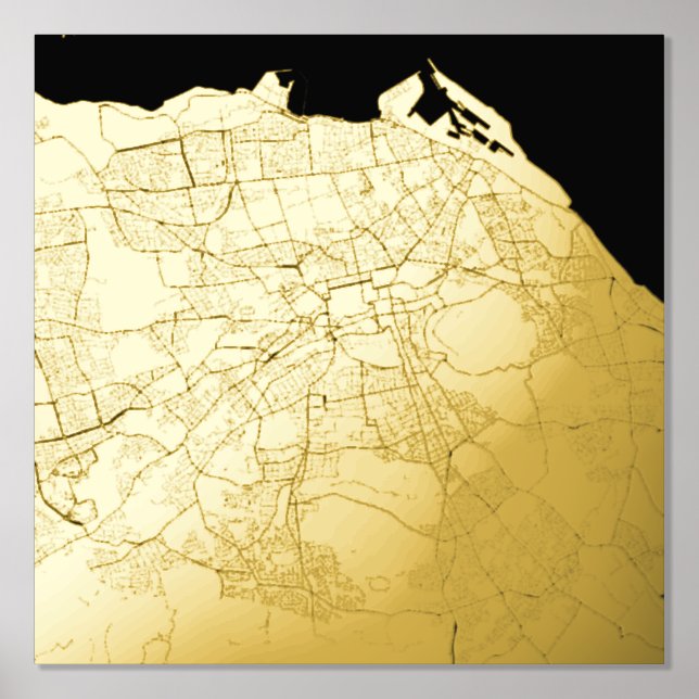 Chic Modern Elegant Gift Map of Edinburgh Scotland Foil Prints (Front)