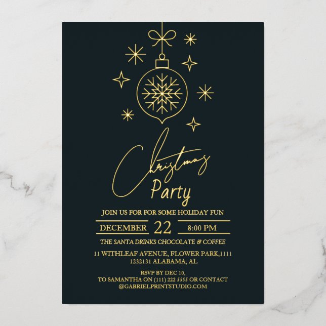 Chic Modern Elegant Script Christmas Party (Front)