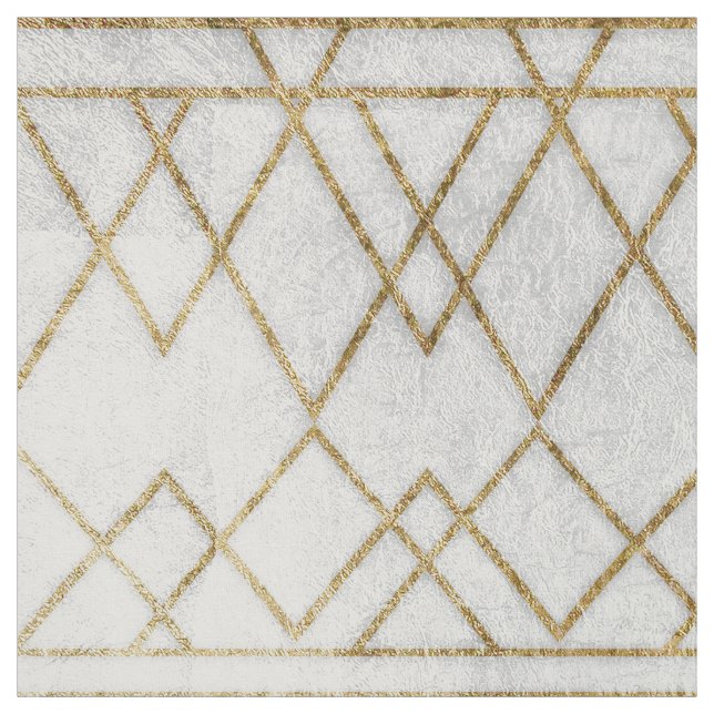 Chic Modern Faux Gold Geometric Triangles Fabric (Swatch)