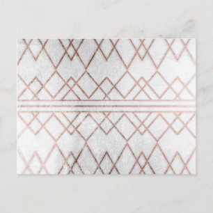 Chic Modern Faux Rose Gold Geometric Triangles Postcard