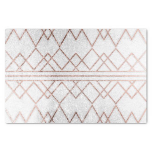Image of Chic Modern Faux Rose Gold Geometric Triangles Tissue Paper