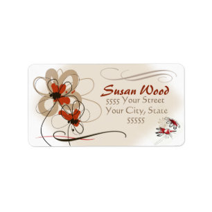 Chic Modern Floral Address Label