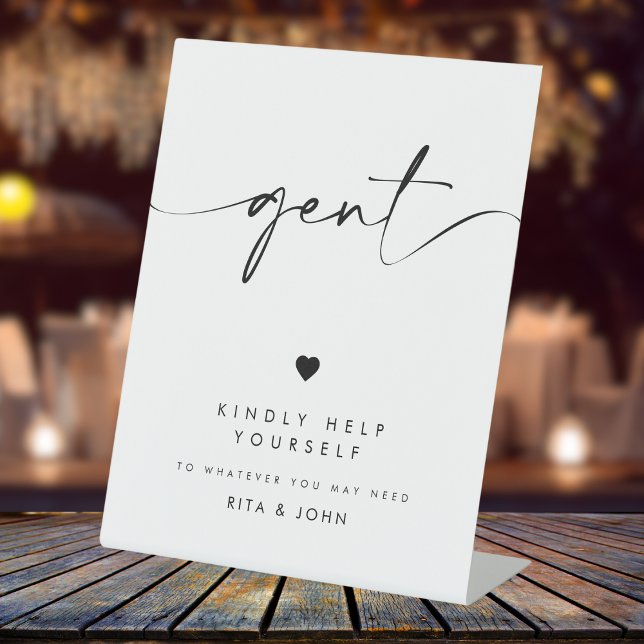 Chic Modern Gents Bathroom Wedding Sign (Creator Uploaded)