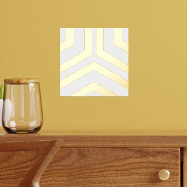 Chic Modern Geometric Gold Design Foil Print (In Situ (Living Room))