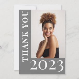 Chic Modern Graduate High School Photo Graduation Thank You Card