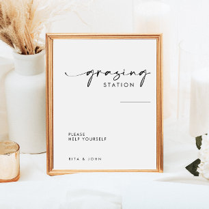 Chic Modern Grazing Station Table Wedding Sign