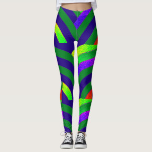 chic modern green/blue chevrons leggings