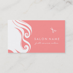 chic modern hair stylist hairstylist pink funky business card
