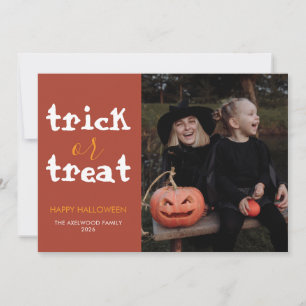 Chic & Modern Halloween Family Photo Holiday Card
