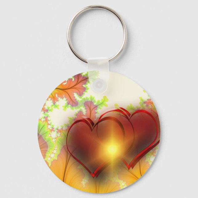 Chic modern heart design Pattern accessories, love Key Ring (Front)