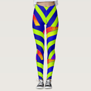 chic modern lime/navy chevrons leggings