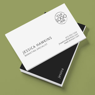 Chic Modern Logo Black Noir Professional Business Card
