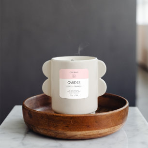 Chic Modern Logo Blush Pink Candle Product Label