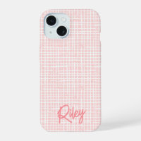 Chic Modern Lt. Pink Coral Hand Drawn Pattern Name