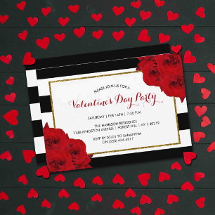 Chic Modern Luxe Valentine's Day Party Invitation