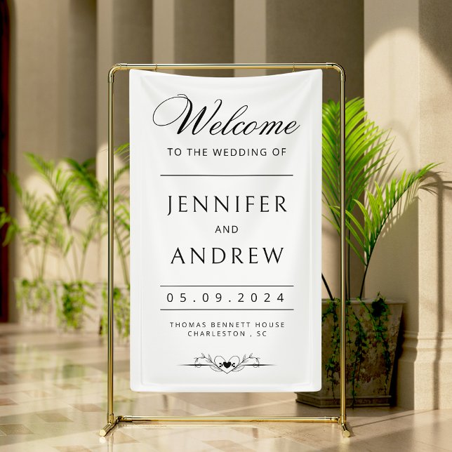 Chic, Modern, Minimal Black and White Wedding Banner (Creator Uploaded)
