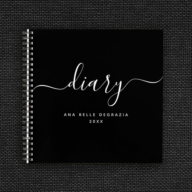 Chic Modern Minimal Personalised Diary Your Name Notebook (Creator Uploaded)