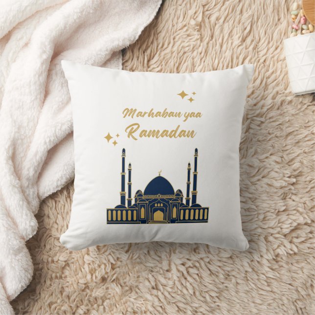 Chic Modern Minimal Ramadan Greeting Cushion (Blanket)