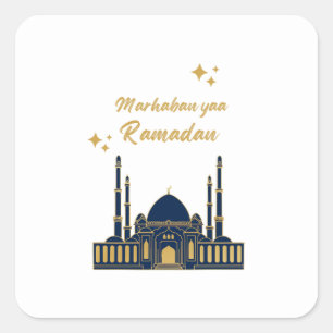 Chic Modern Minimal Ramadan Greeting Square Sticker