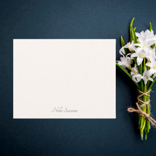 Chic Modern Minimalist Ivory & Grey Personalised Card