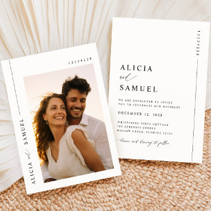 Chic Modern Minimalist Photo Wedding Invitation