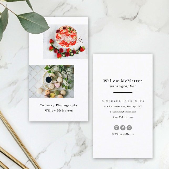 Chic Modern Minimalist Typography Photography Business Card (Creator Uploaded)