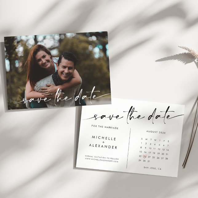 Chic Modern Minimalist Wedding Save The Date Card (Creator Uploaded)