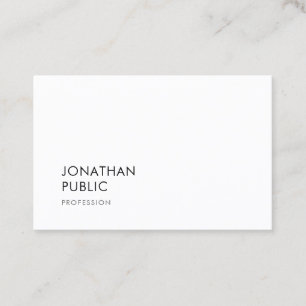 Chic Modern Minimalistic Classy Professional Plain Business Card